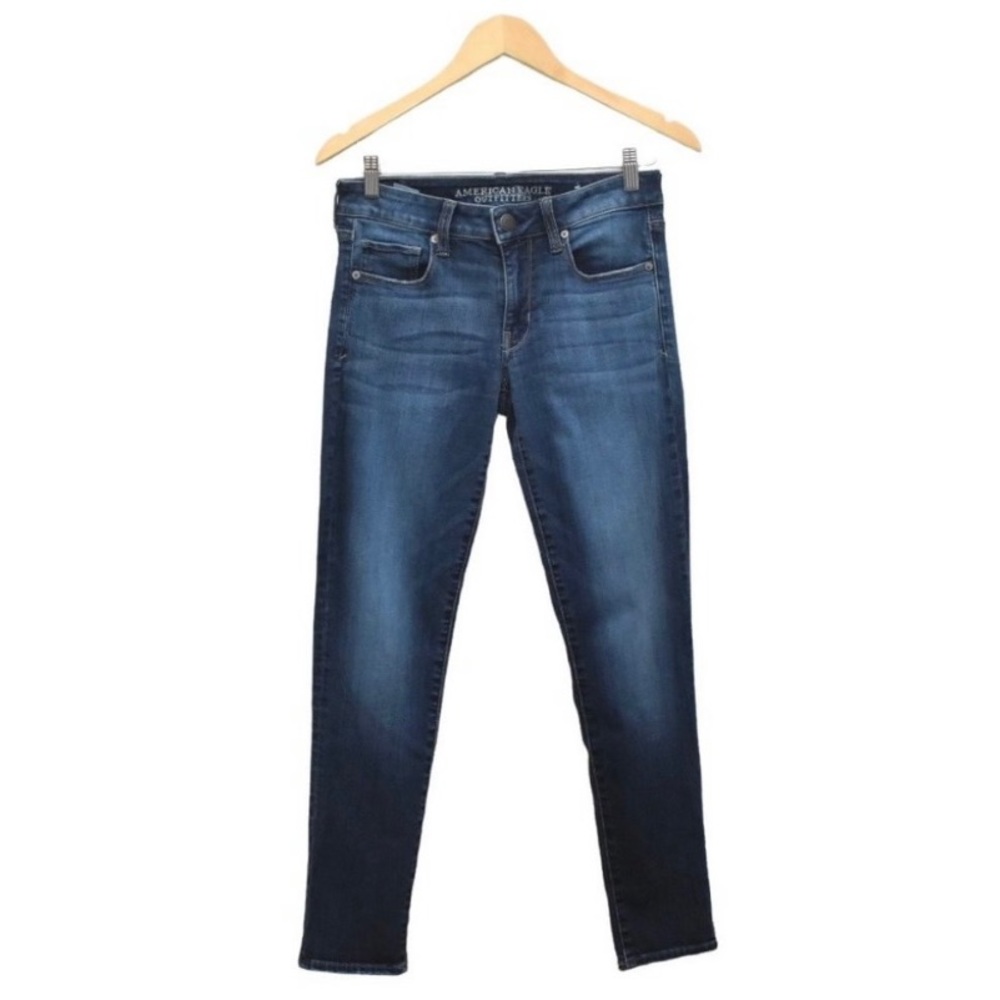 AMERICAN EAGLE Super Stretch Medium Wash Skinny Leg Low Rise Jeans Women's 6R